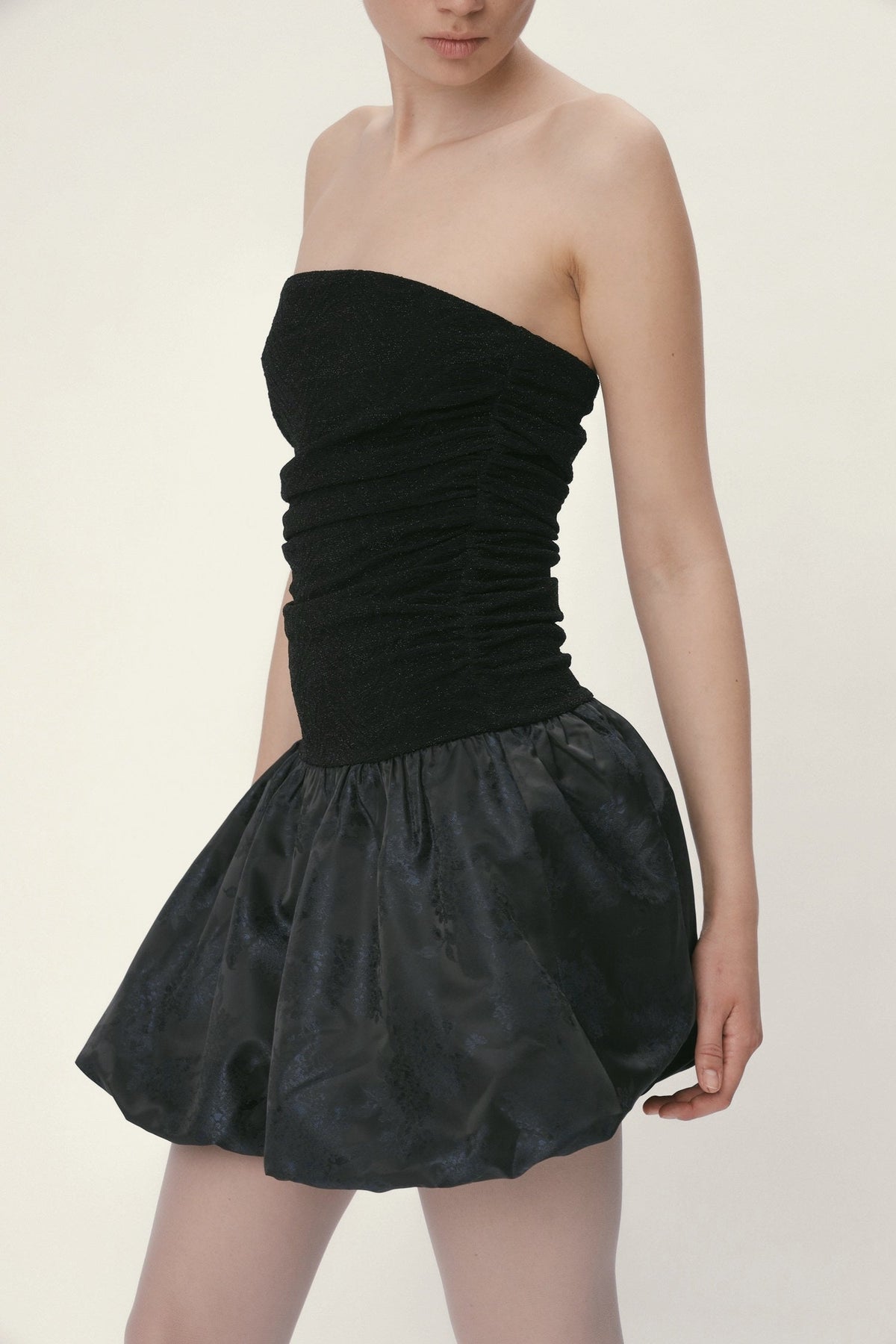 Stella Nova Jersey Corsage Dress Dress 324 Dark Ocean Black