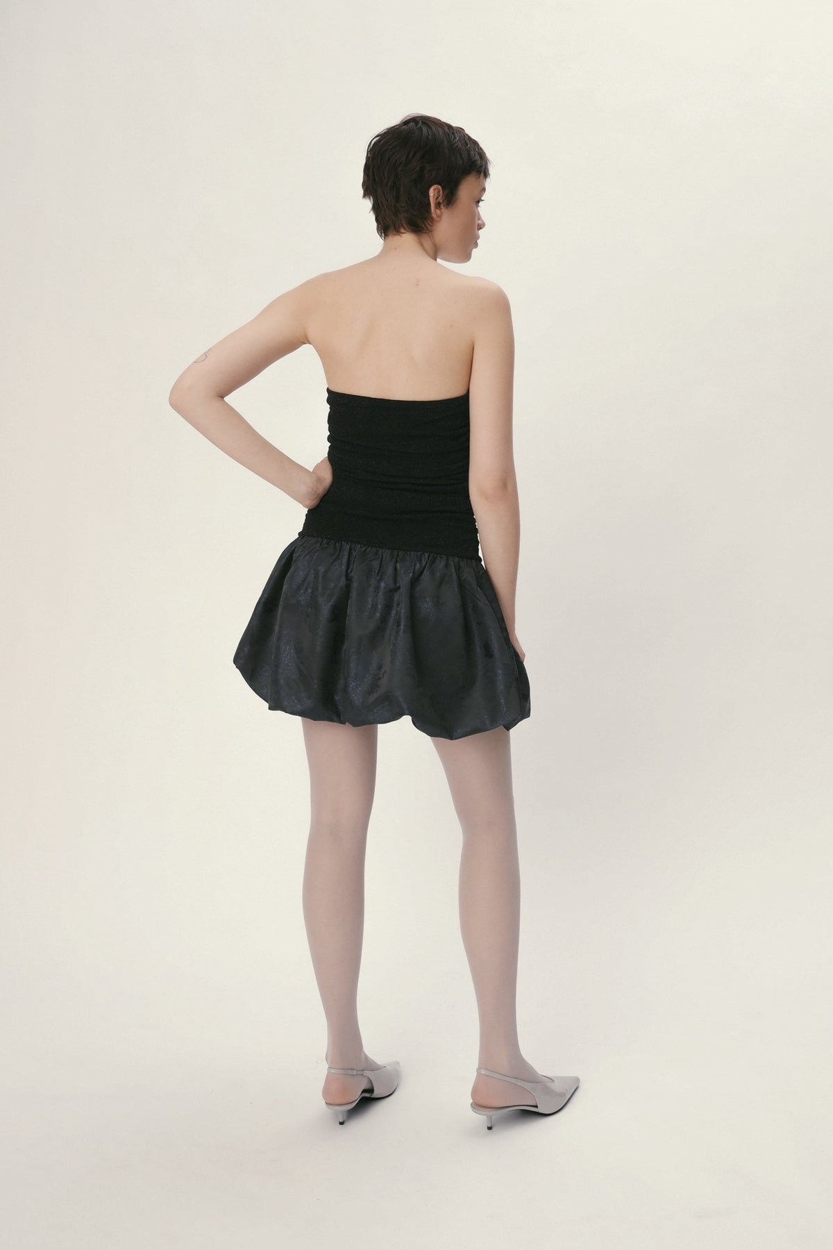 Stella Nova Jersey Corsage Dress Dress 324 Dark Ocean Black
