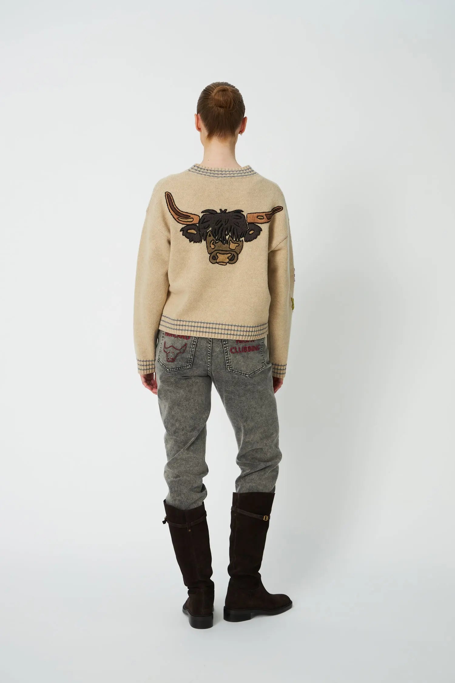Stella Nova Knitted Sweater with Embroidery Sweater 680 Multi Colour