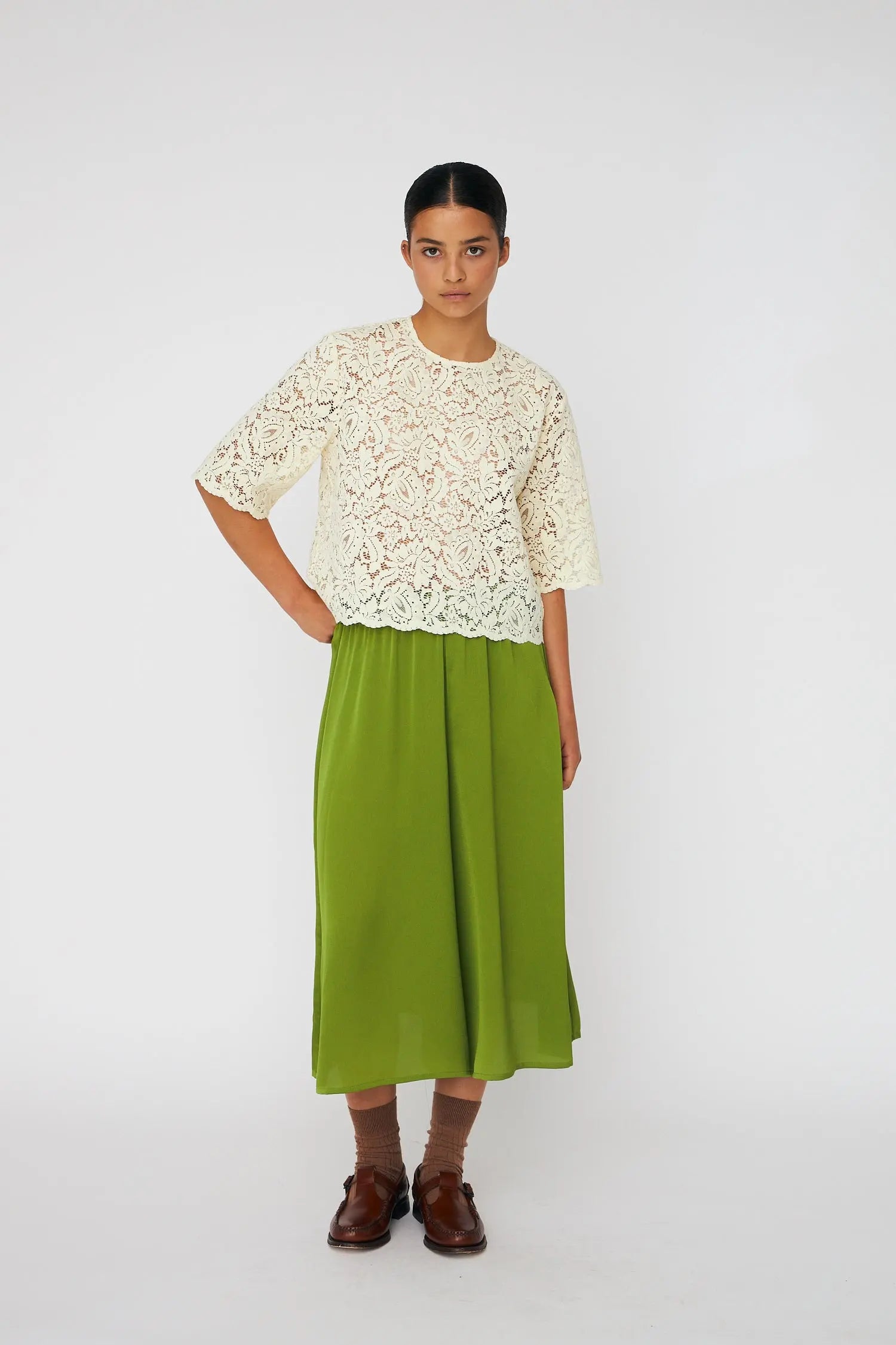 Stella Nova Lace Top Top 133 Soft Yellow