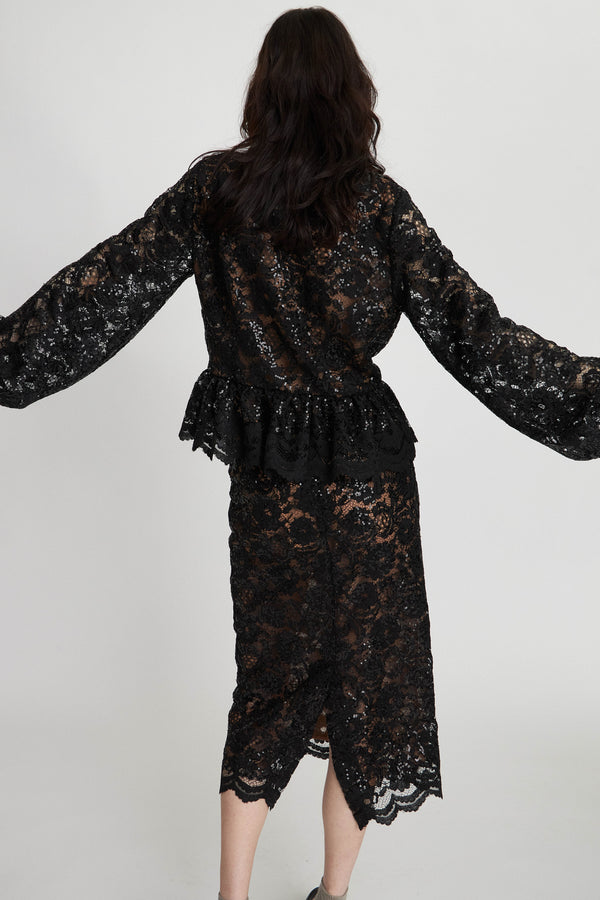 Stella Nova Lace sequins blouse Blouse 999 Black