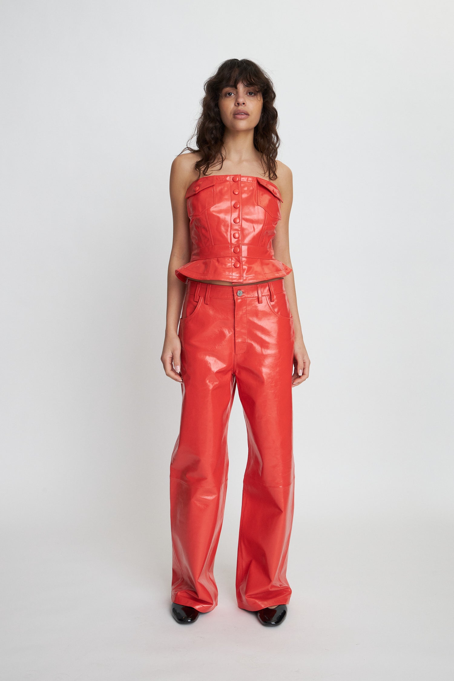 Stella Nova Leather corsage Top 492 Cherry Tomato