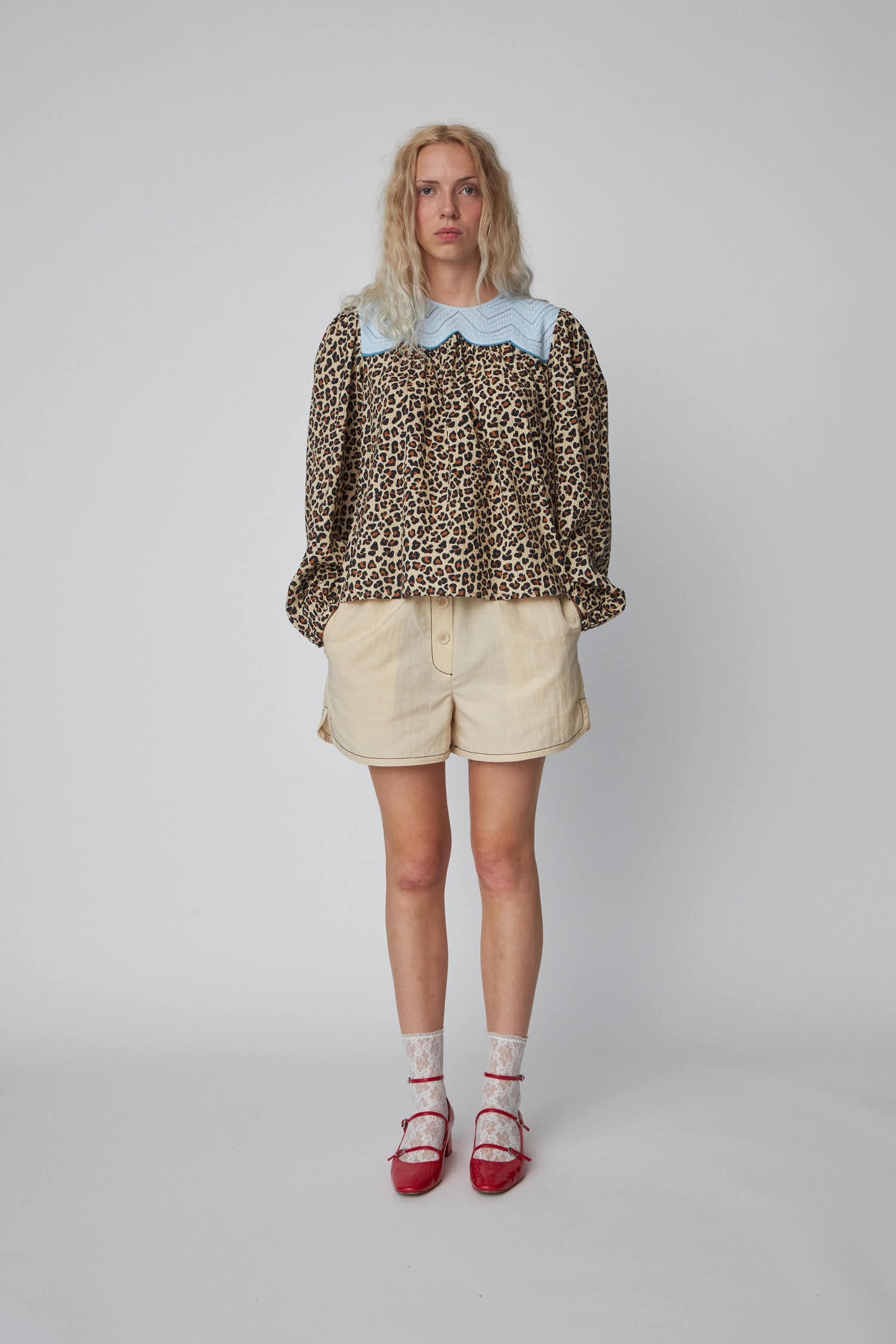 Stella Nova Leopard Blouse with Embroidery Blouse 081 Leopard