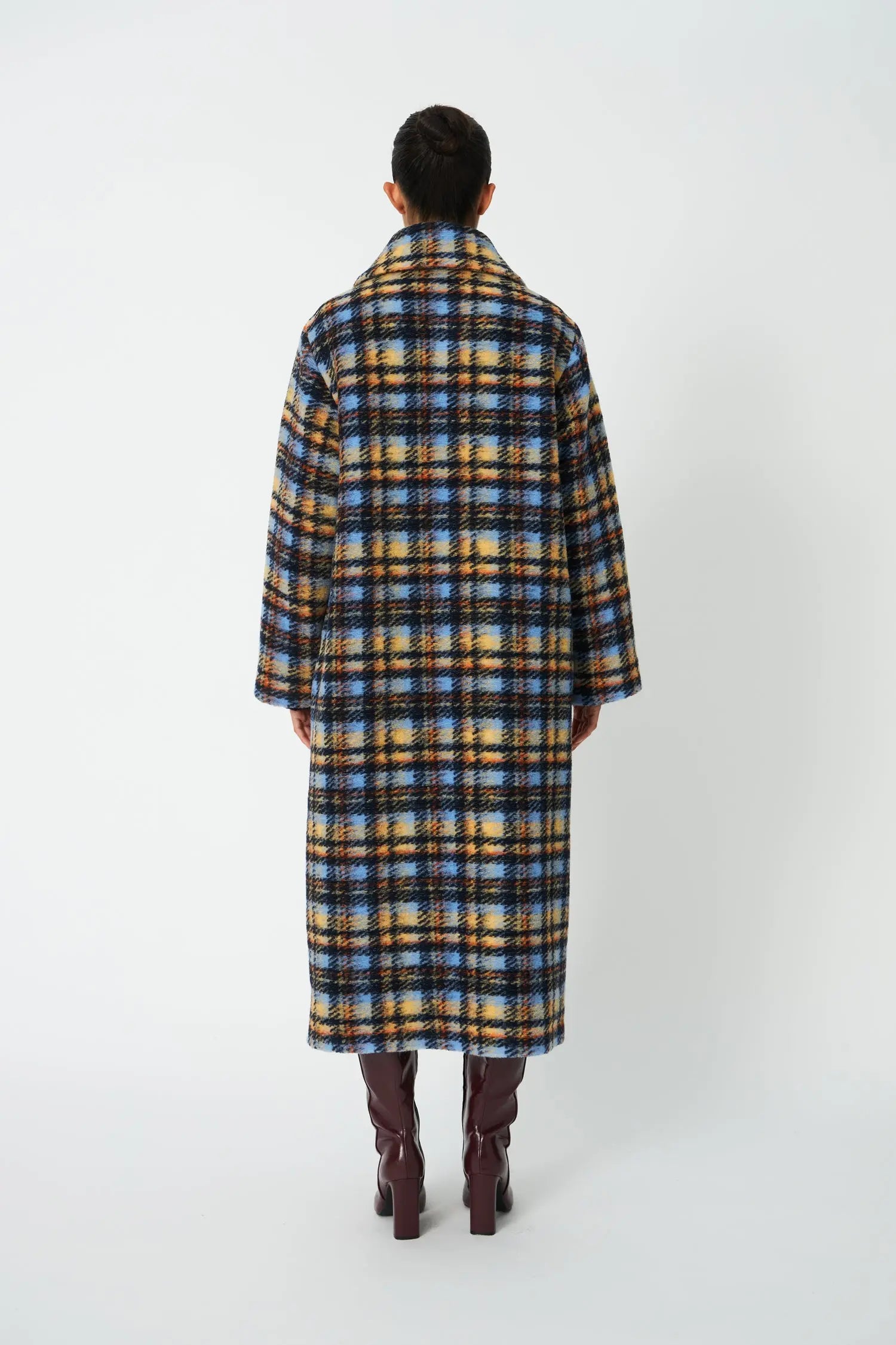 Stella Nova Long Wool Checked Coat Coat 430 Multi Checks