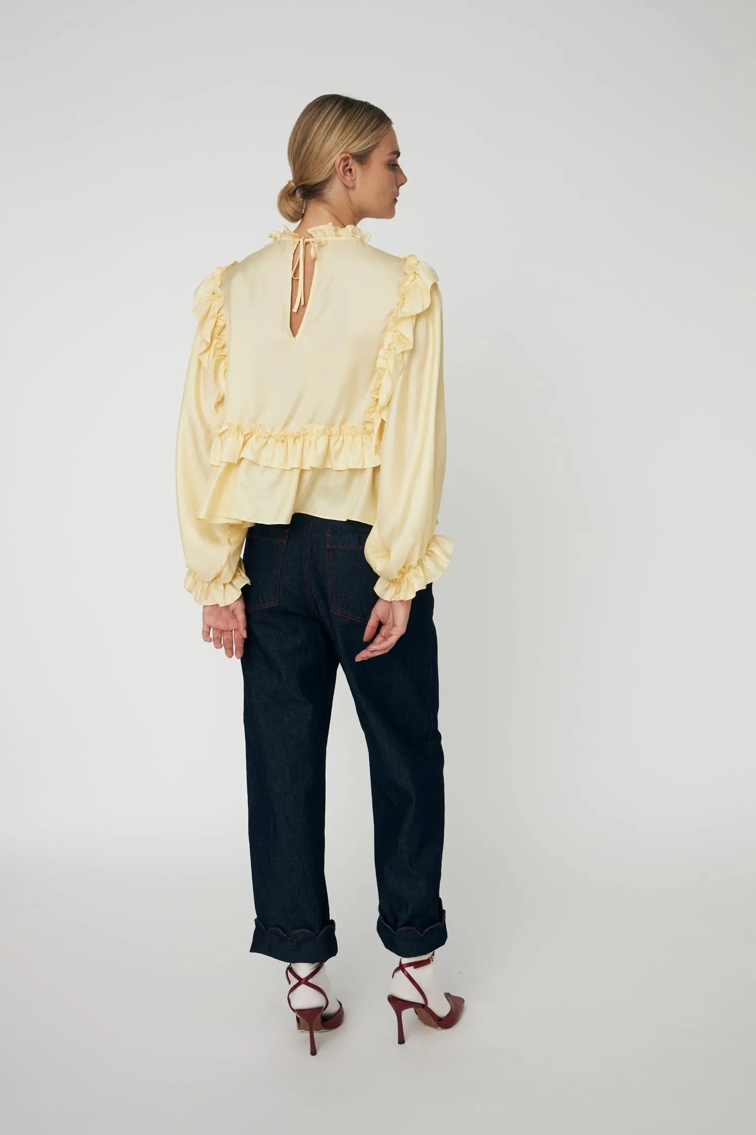 Stella Nova Loose Frilled Blouse Blouse 133 Soft Yellow