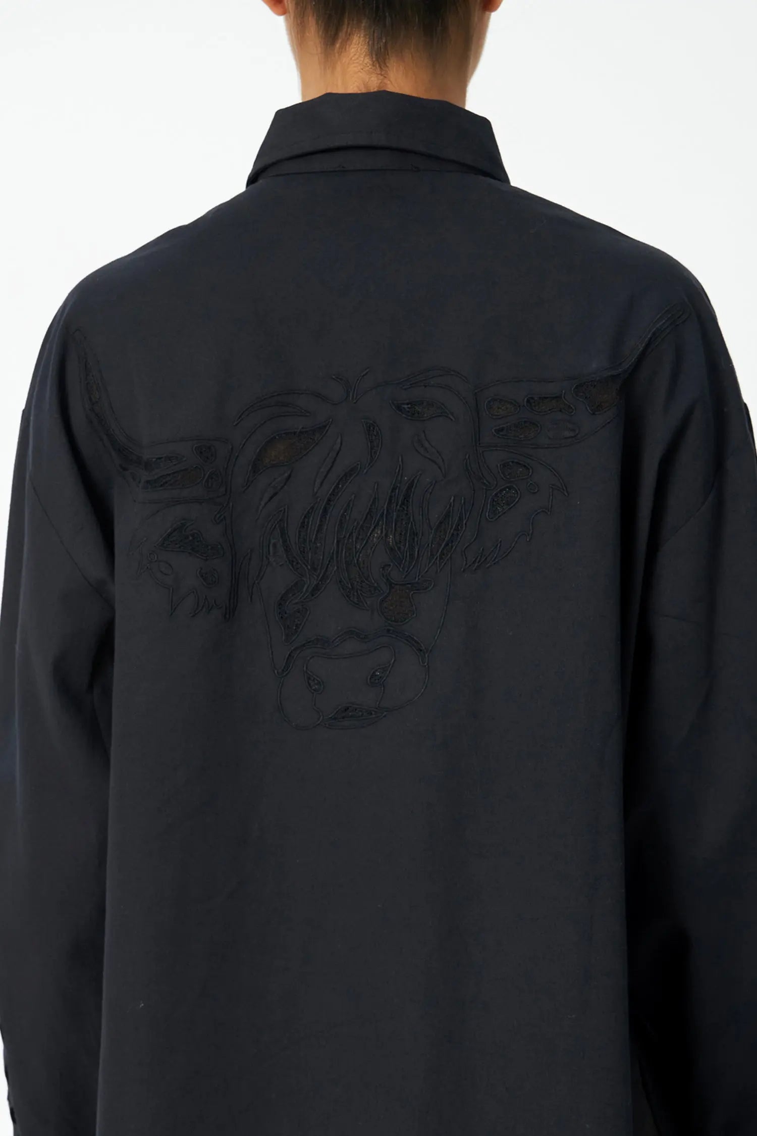Stella Nova Loose Shirt with Embroidery Anglaise Shirt 999 Black
