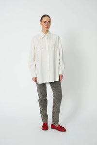 Loose Shirt with Embroidery Anglaise - White