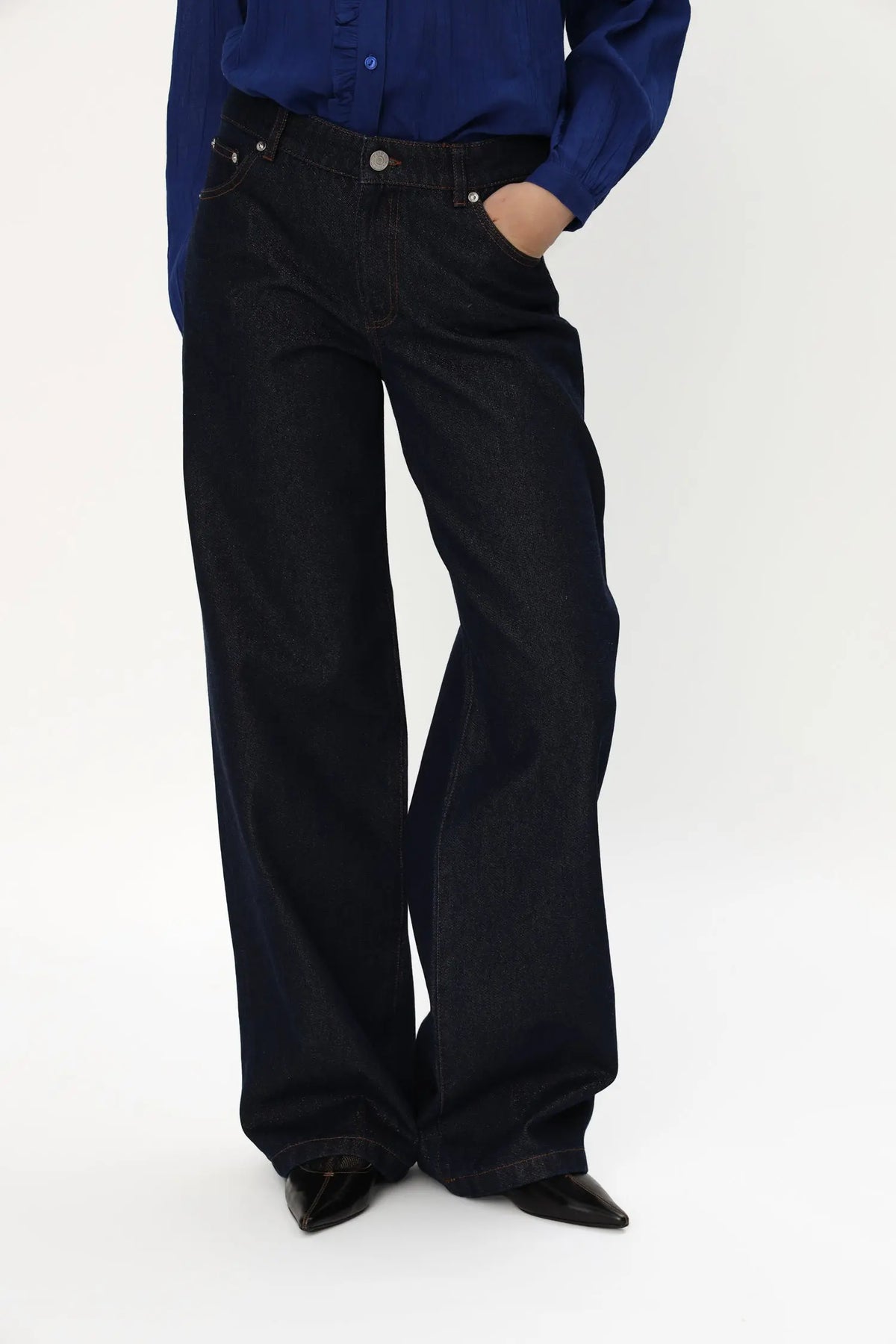 Stella Nova Lurex Demin Jeans Pants 295 Blue Lurex