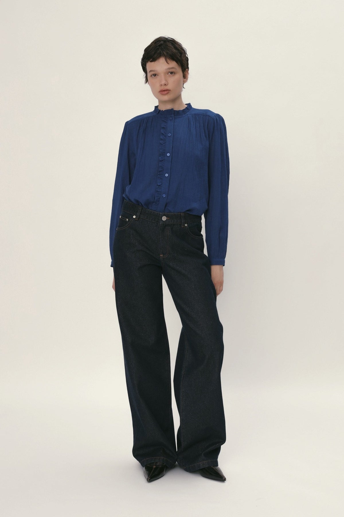 Stella Nova Lurex Demin Jeans Pants 295 Blue Lurex