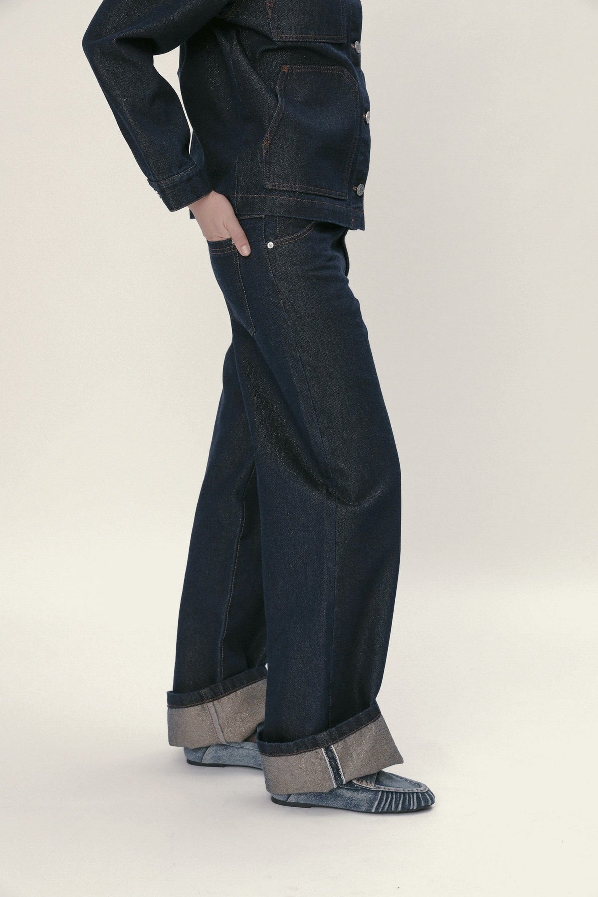 Stella Nova Lurex Demin Jeans Pants 295 Blue Lurex