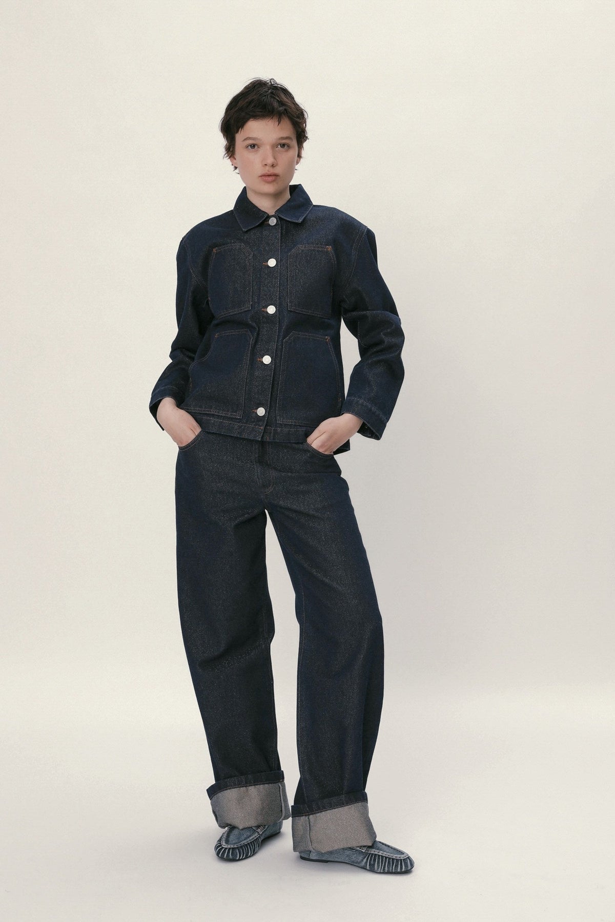 Stella Nova Lurex Denim Shirt Shirt 295 Blue Lurex