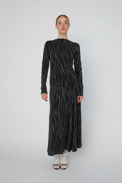 strapless open back dress Lurex Jersey Maxi Dress
