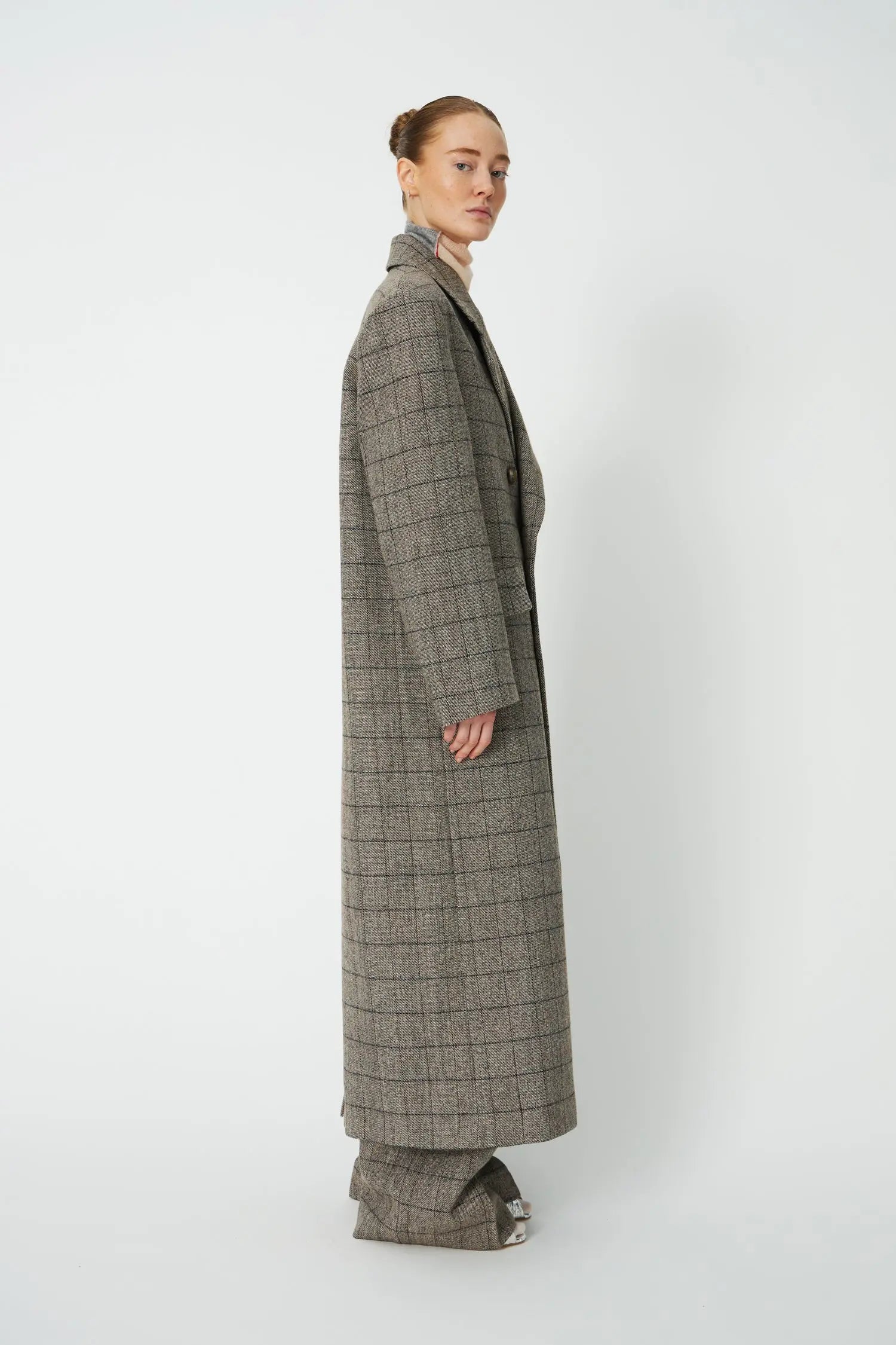 Stella Nova Masculine Oversized Coat Coat 917 Warm Grey Mélange