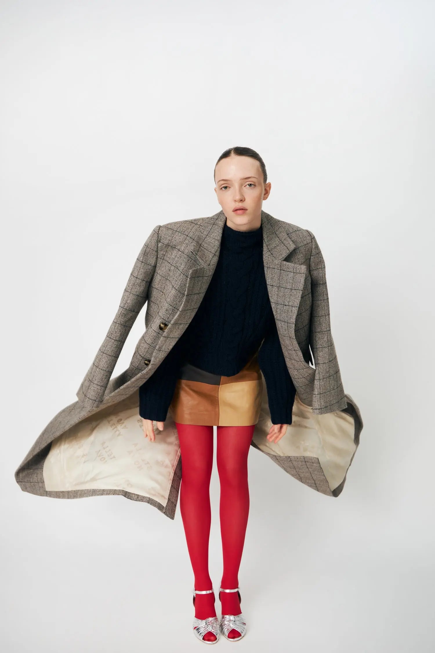 Stella Nova Masculine Oversized Coat Coat 917 Warm Grey Mélange