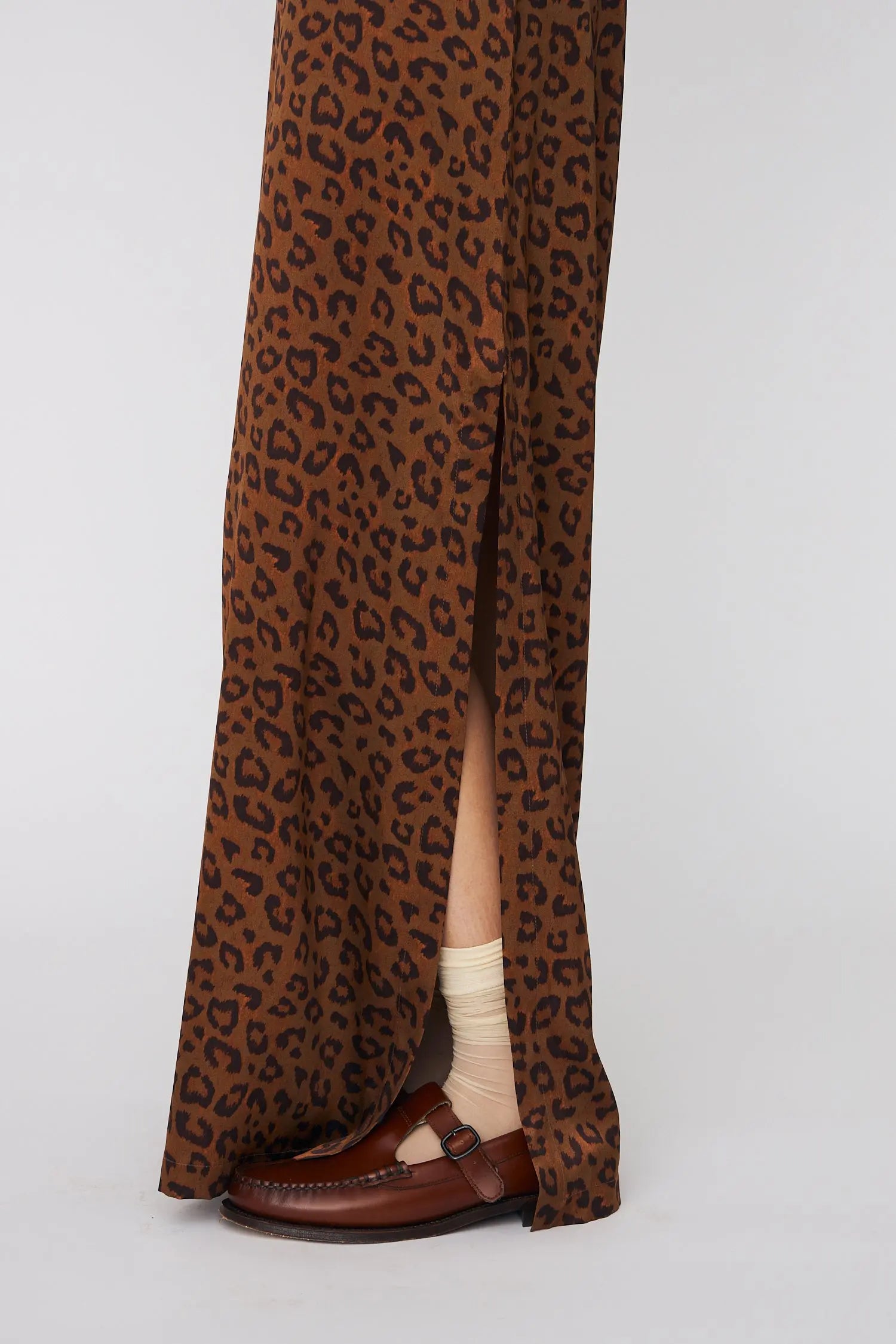 Stella Nova Maxi Animal Printed Silk Dress Dress 081 Leopard