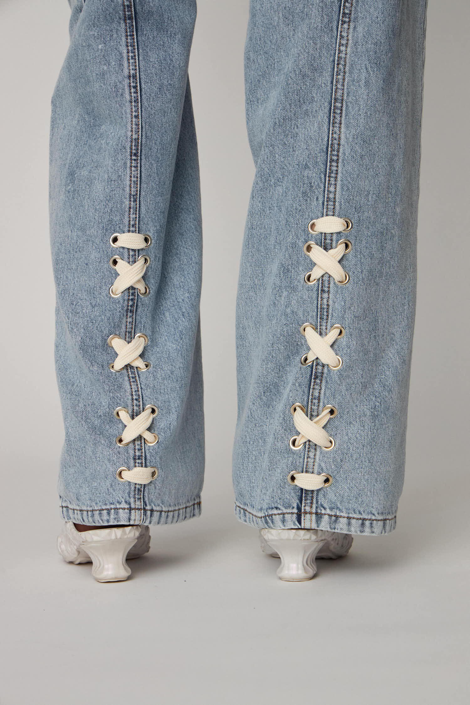 Moon Washed Denim Pants - Denim Moon Wash