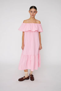Robe Midi épaules Dénudées - Pink