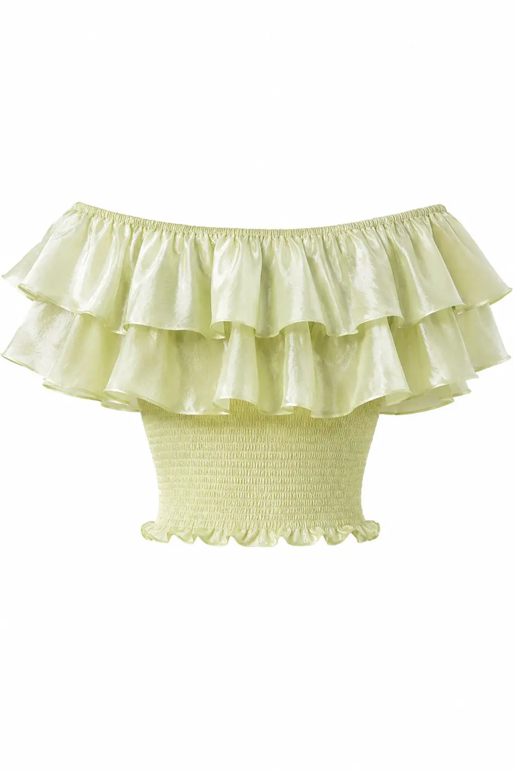 Stella Nova Off shoulder top Top 158 Pale Lime Yellow