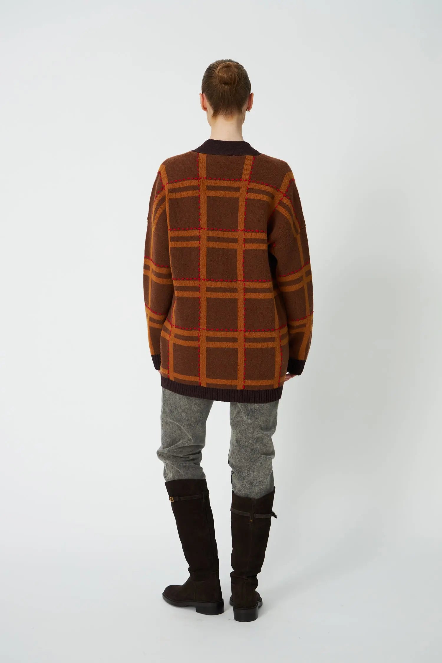 Stella Nova Oversized Cardigan in Wool Mix Cardigan 869 Brown