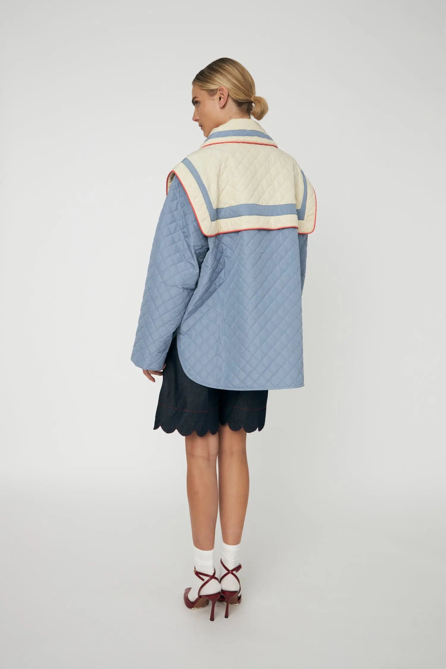Stella Nova Oversized Quilted Sailor Coat Coat 343 Lovely Blue