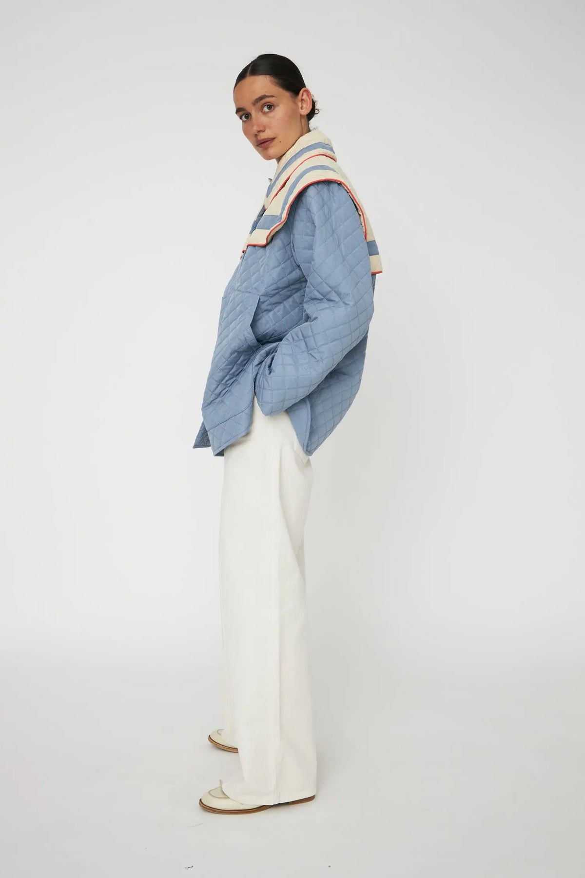 Stella Nova Oversized Quilted Sailor Coat Coat 343 Lovely Blue