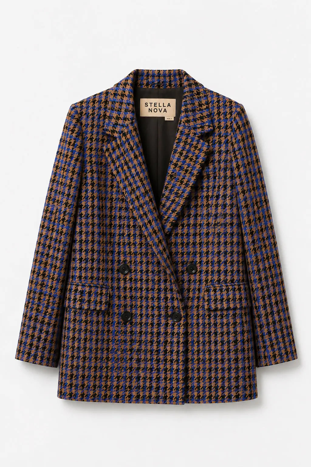 Stella Nova Oversized checked blazer Blazer 304 Blue/Camel/Black