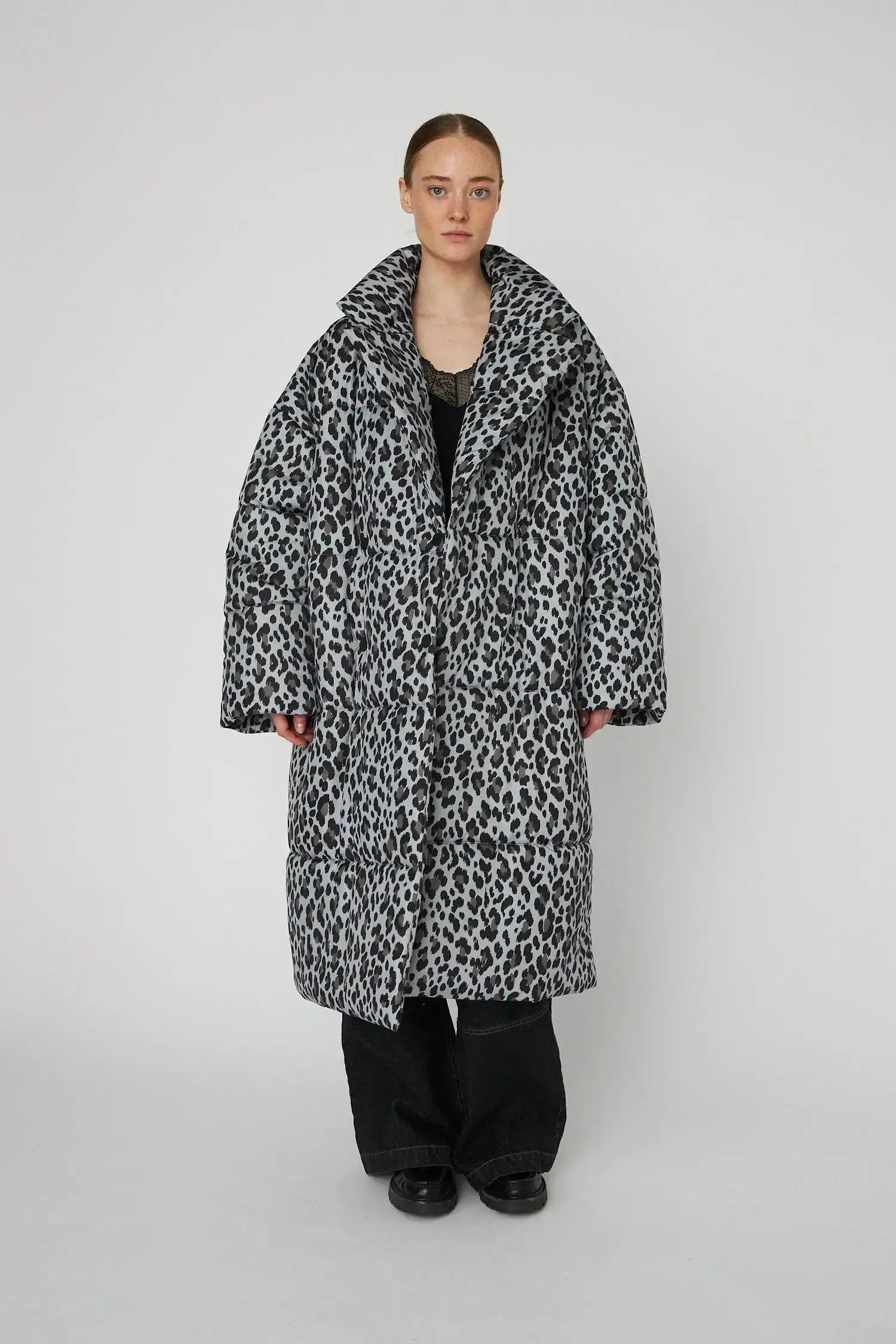 Oversized padded Coat - Leopard