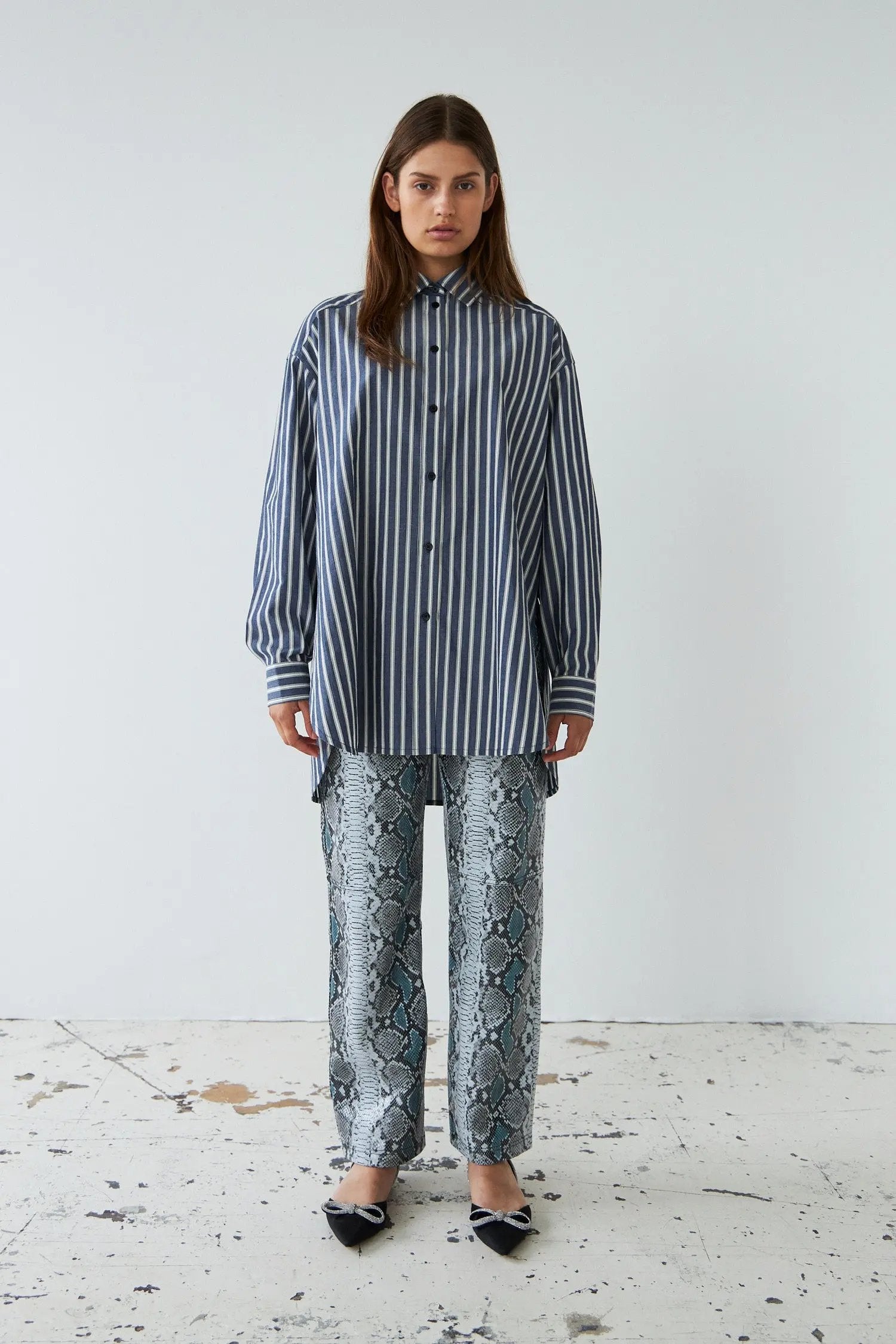 トップス Stripe Over Size Shirt Oversized-striped-cotton-shirt