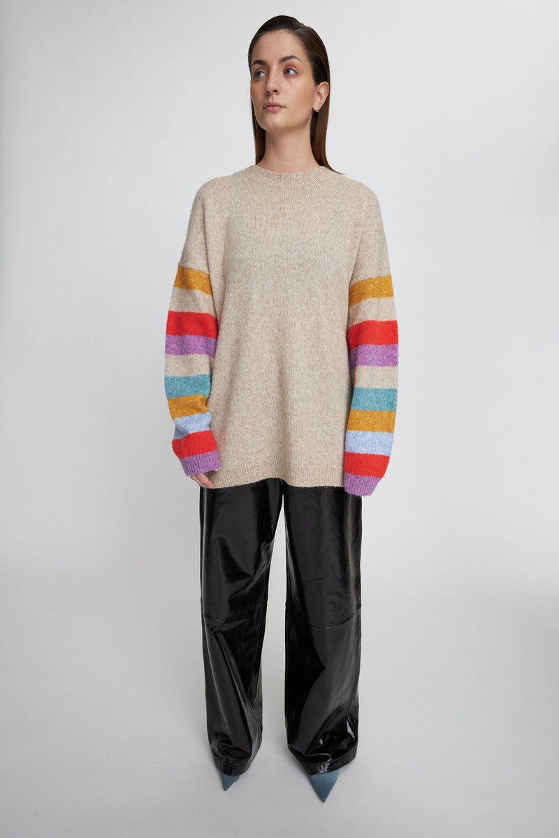 Stella Nova Oversized Sweater with multicolour sleeves Sweater 530 Multicolour