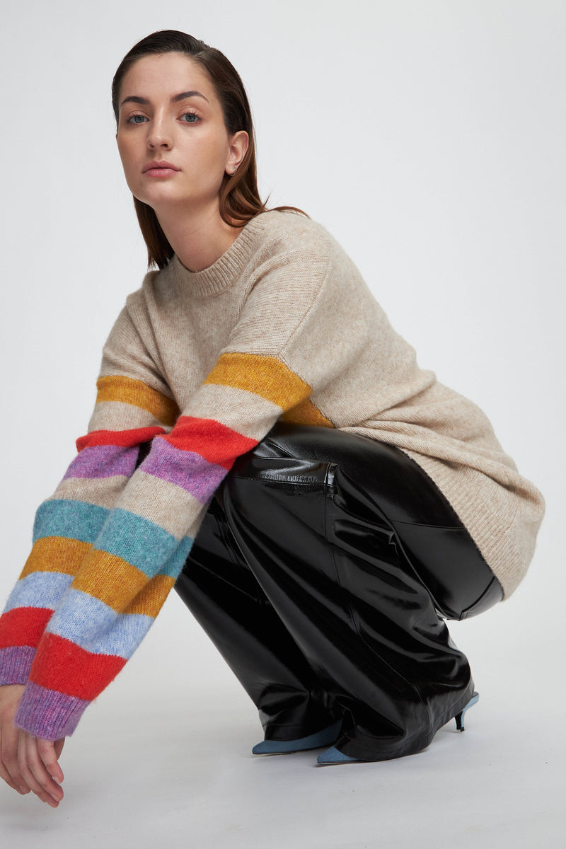 Stella Nova Oversized Sweater with multicolour sleeves Sweater 530 Multicolour