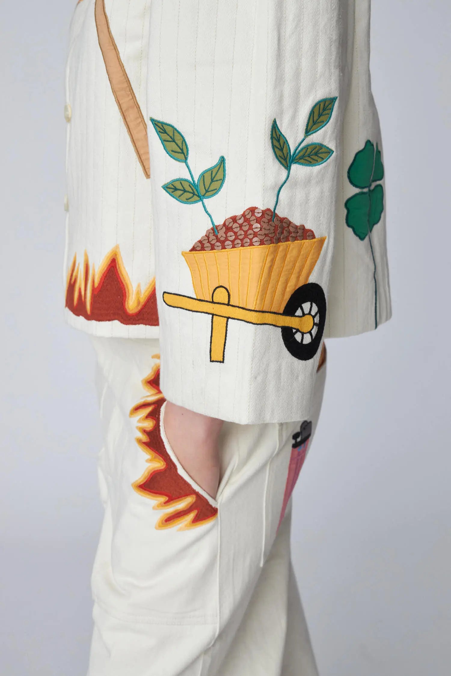 Stella Nova Patchwork Elements Cotton Jacket Jacket 029 Creme