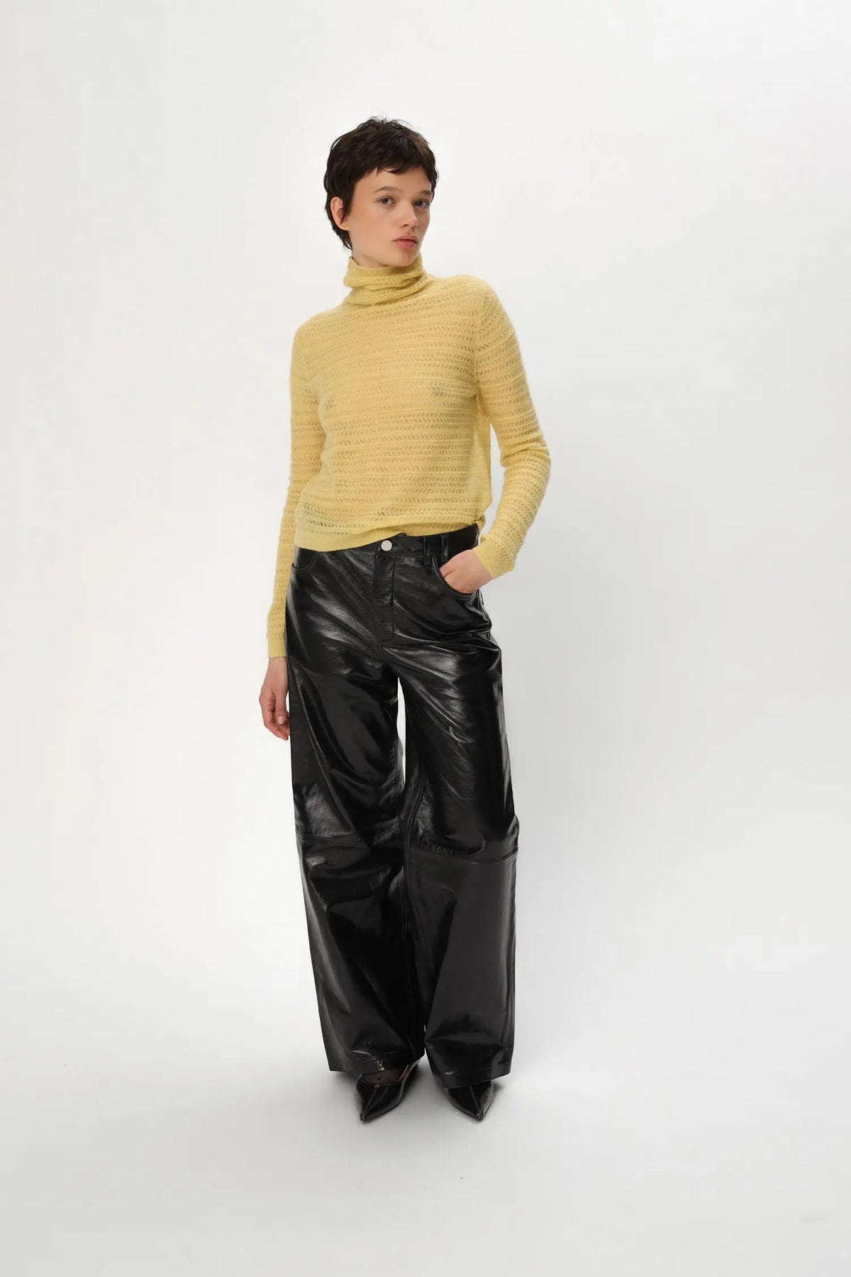Stella Nova Patent Leather Pants Pants 999 Black