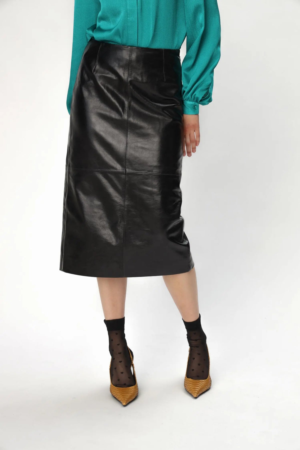 Stella Nova Patent Leather Pencil Skirt Skirt 999 Black