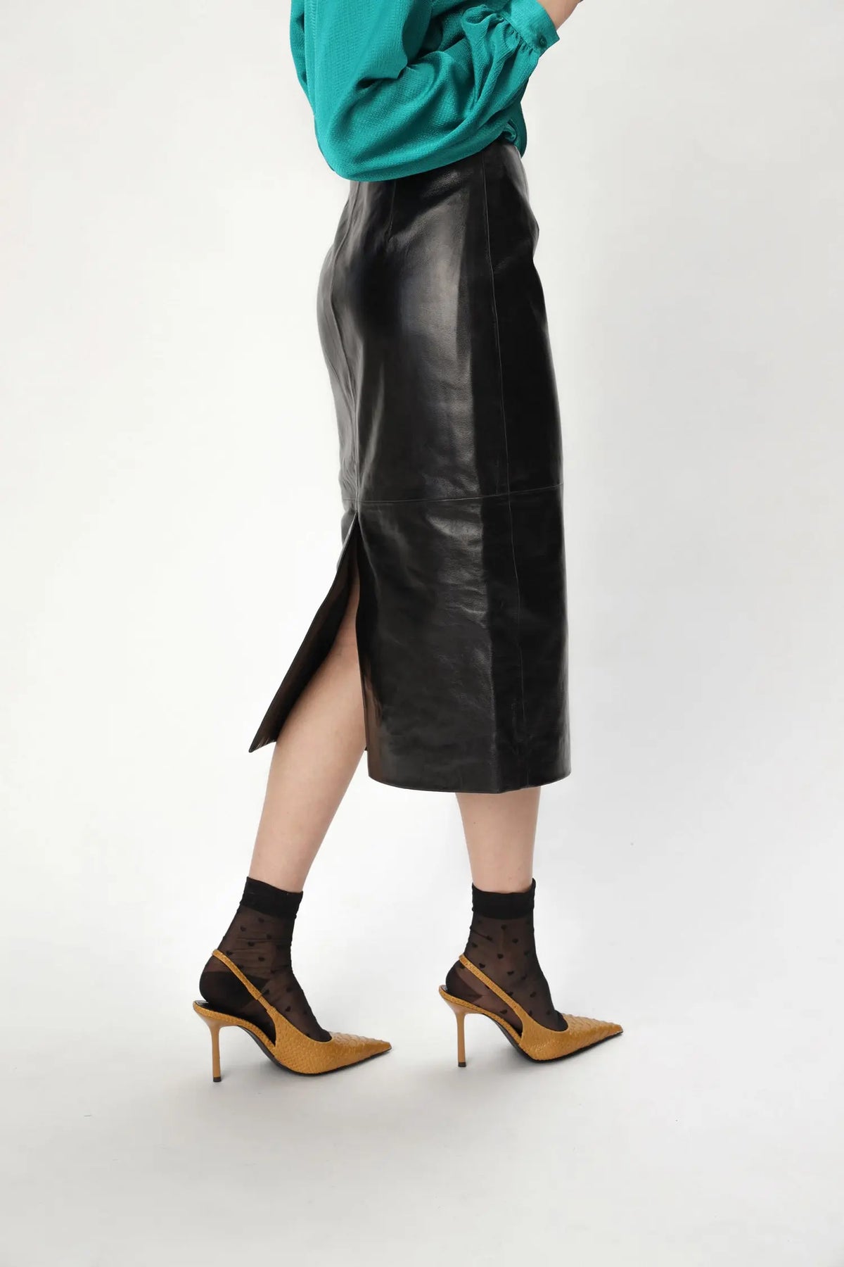 Stella Nova Patent Leather Pencil Skirt Skirt 999 Black