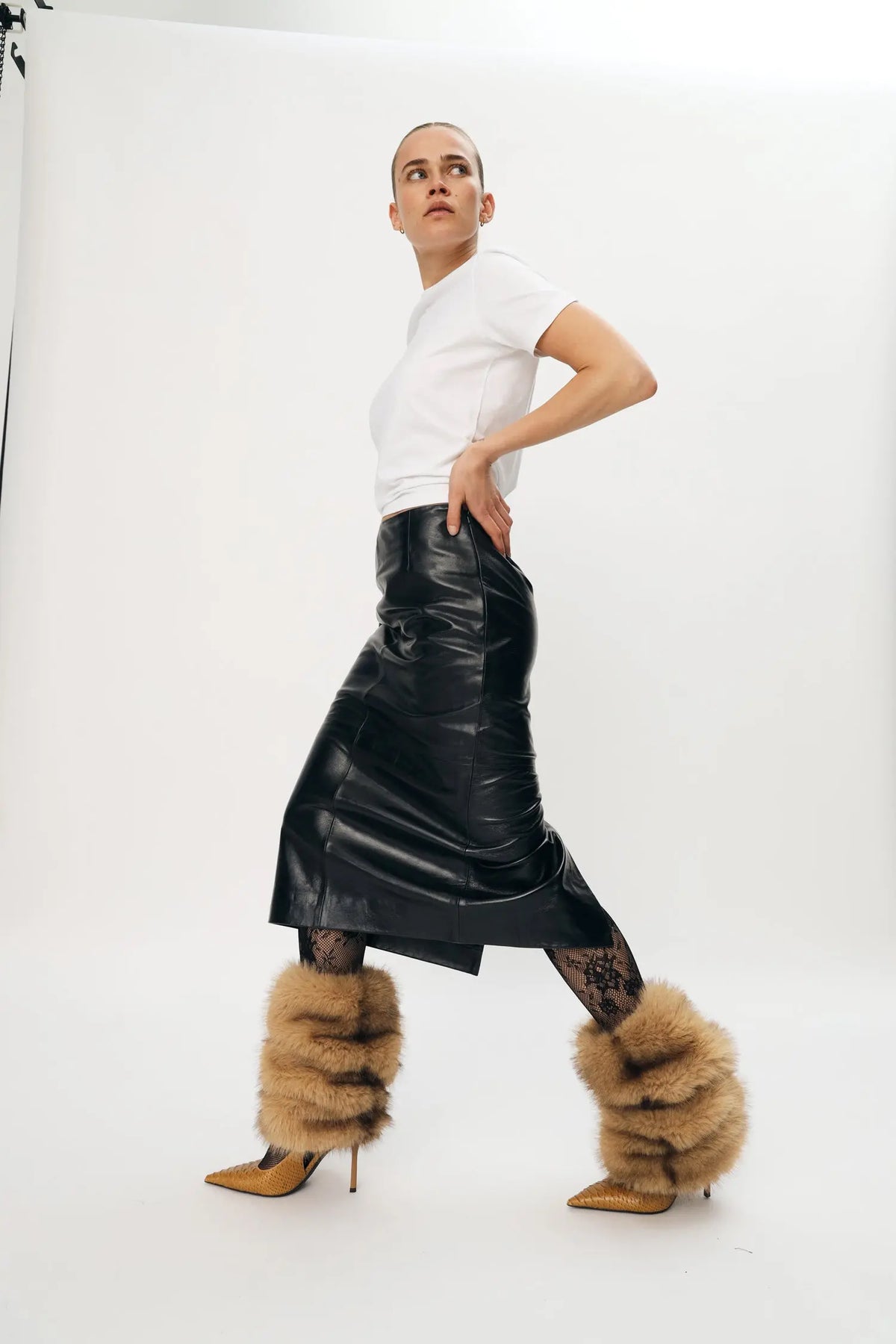 Stella Nova Patent Leather Pencil Skirt Skirt 999 Black