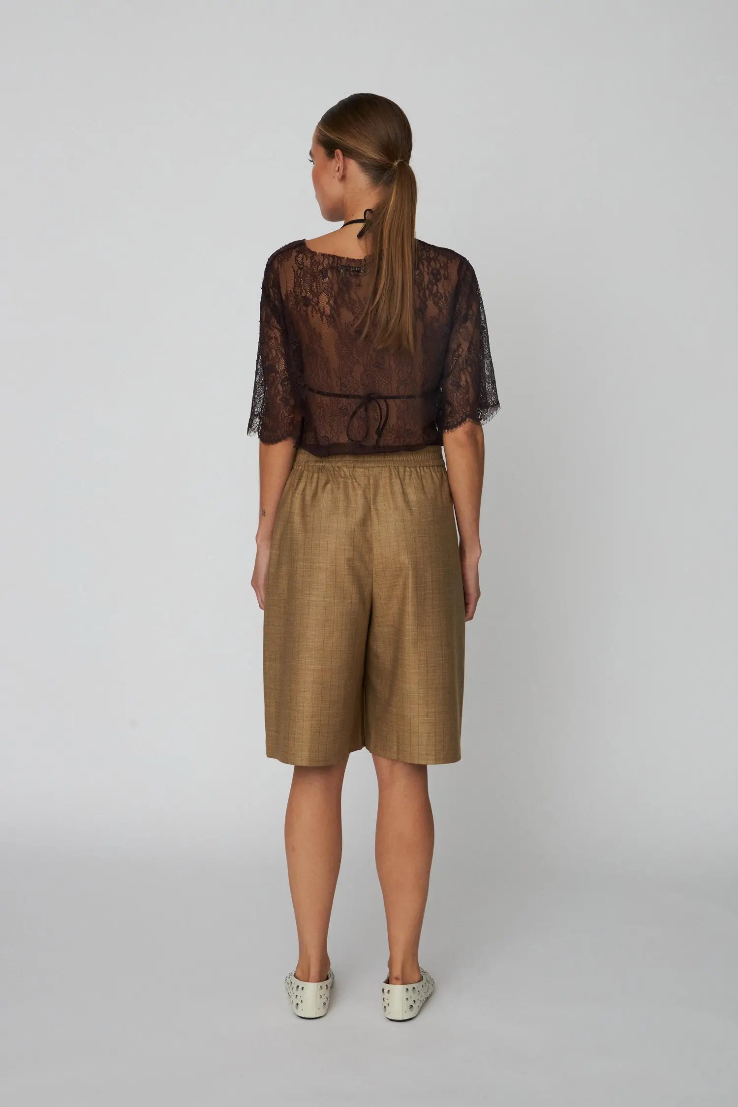 Stella Nova Pin Striped Shorts Short Pants 089 Khaki