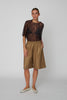 Pin Striped Shorts - Khaki