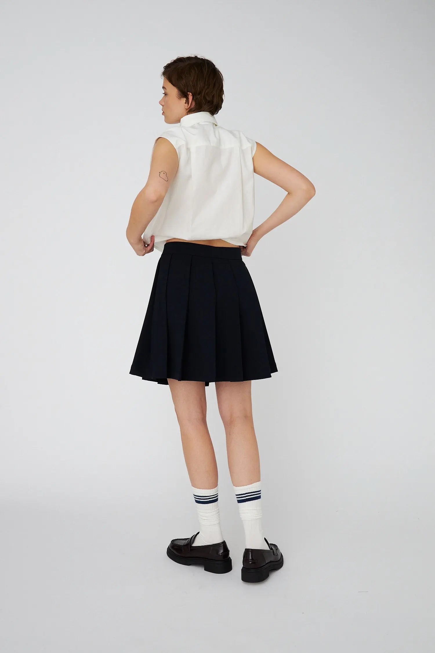 Stella Nova Plissé Mini Skirt Skirt 395 Navy