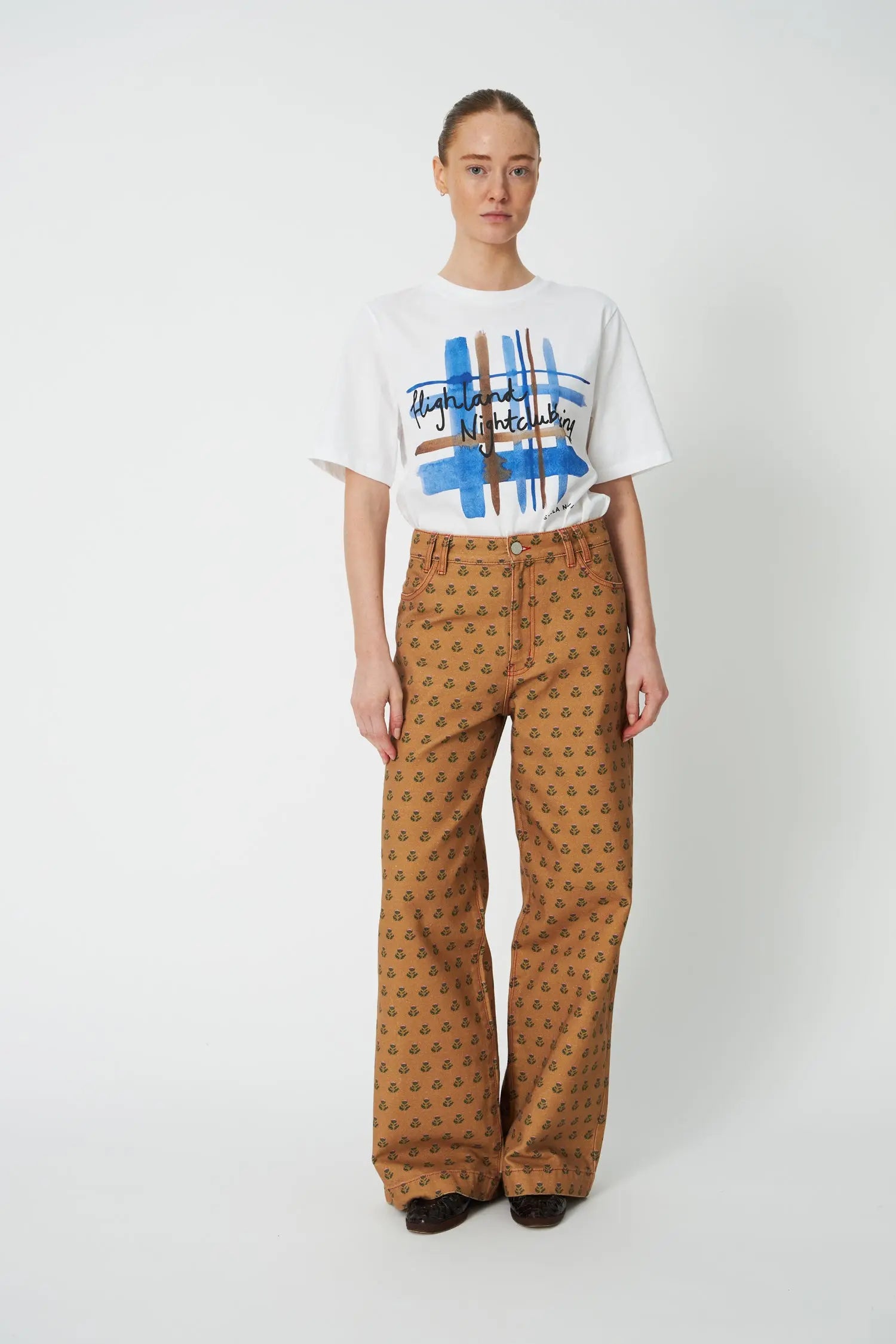 Stella Nova Printed Canvas Pants Pants 167 Simple Flowers