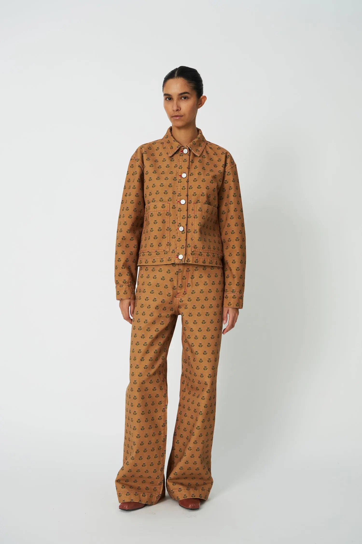 Stella Nova Printed Canvas Shirt Shirt 167 Simple Flowers
