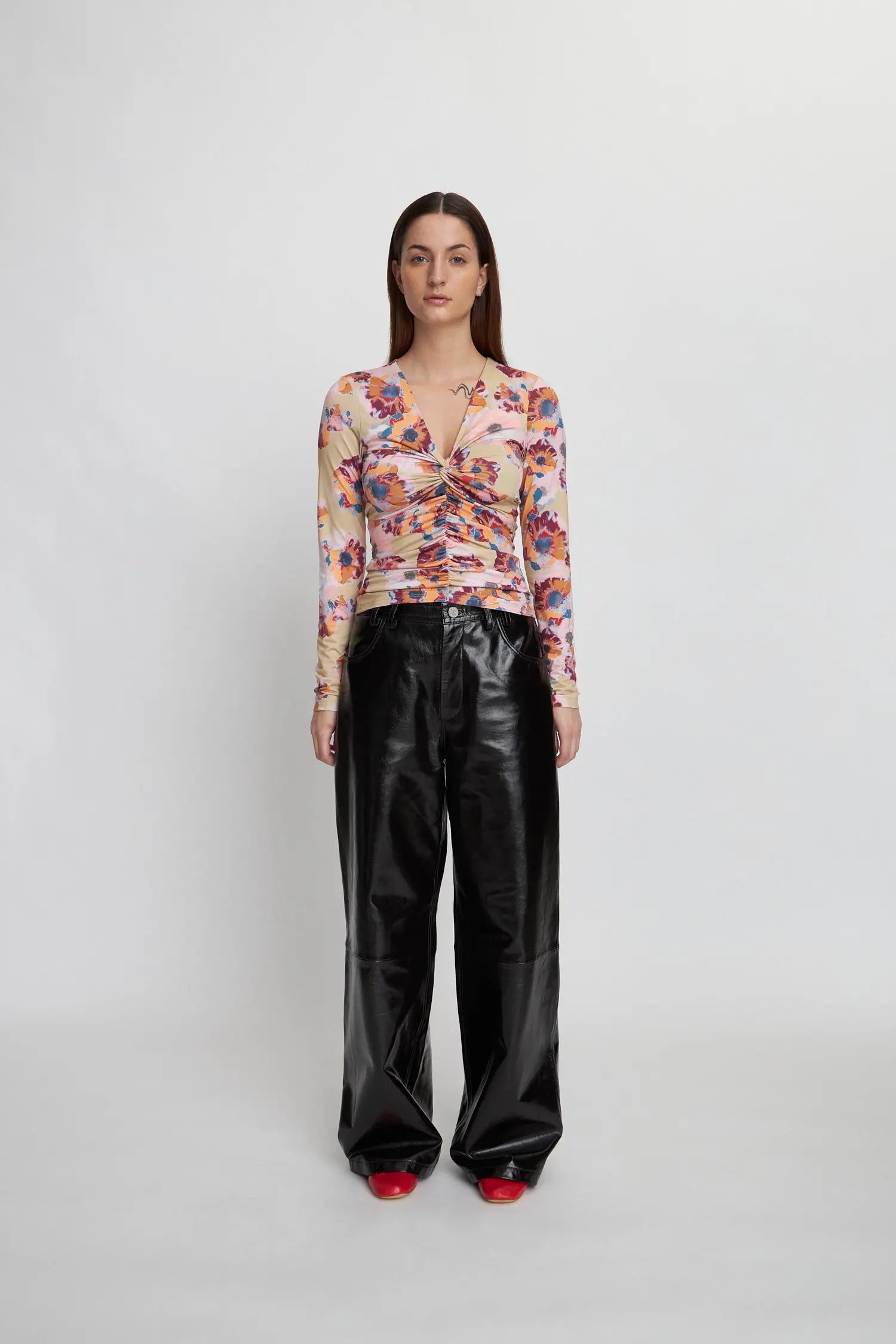 【Pois】新品 Splash setup tops ネイビー S pois