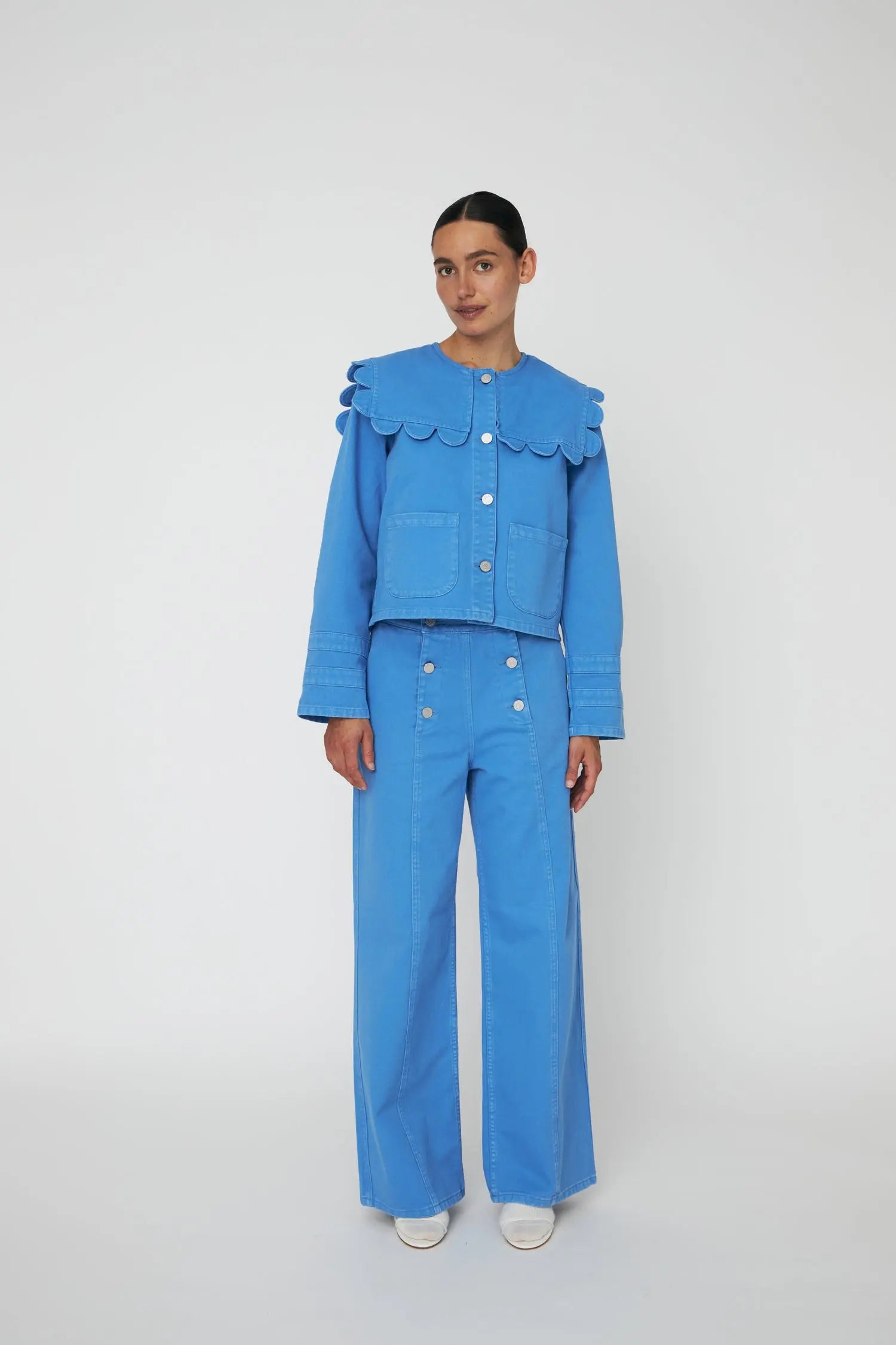 クロレ　CLORE+　2way Sailor-Hood Mode Coat Sailors-Jacket-Blue-Coral-
