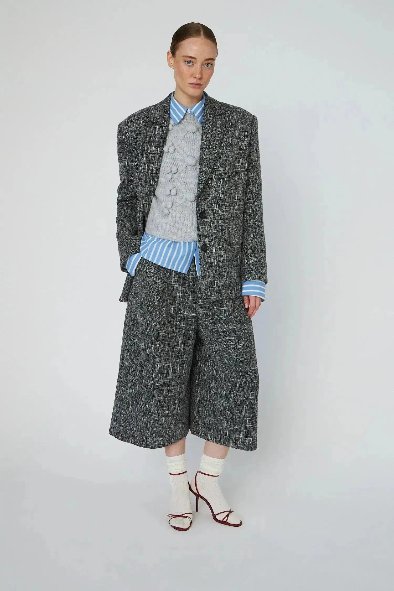 Stella Nova Salt and Pepper Cropped Low-Waist Pants Pants 921 Flintstone