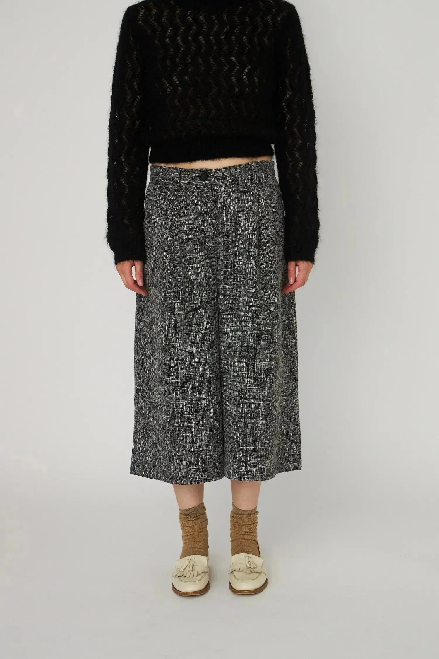 Stella Nova Salt and Pepper Cropped Low-Waist Pants Pants 921 Flintstone