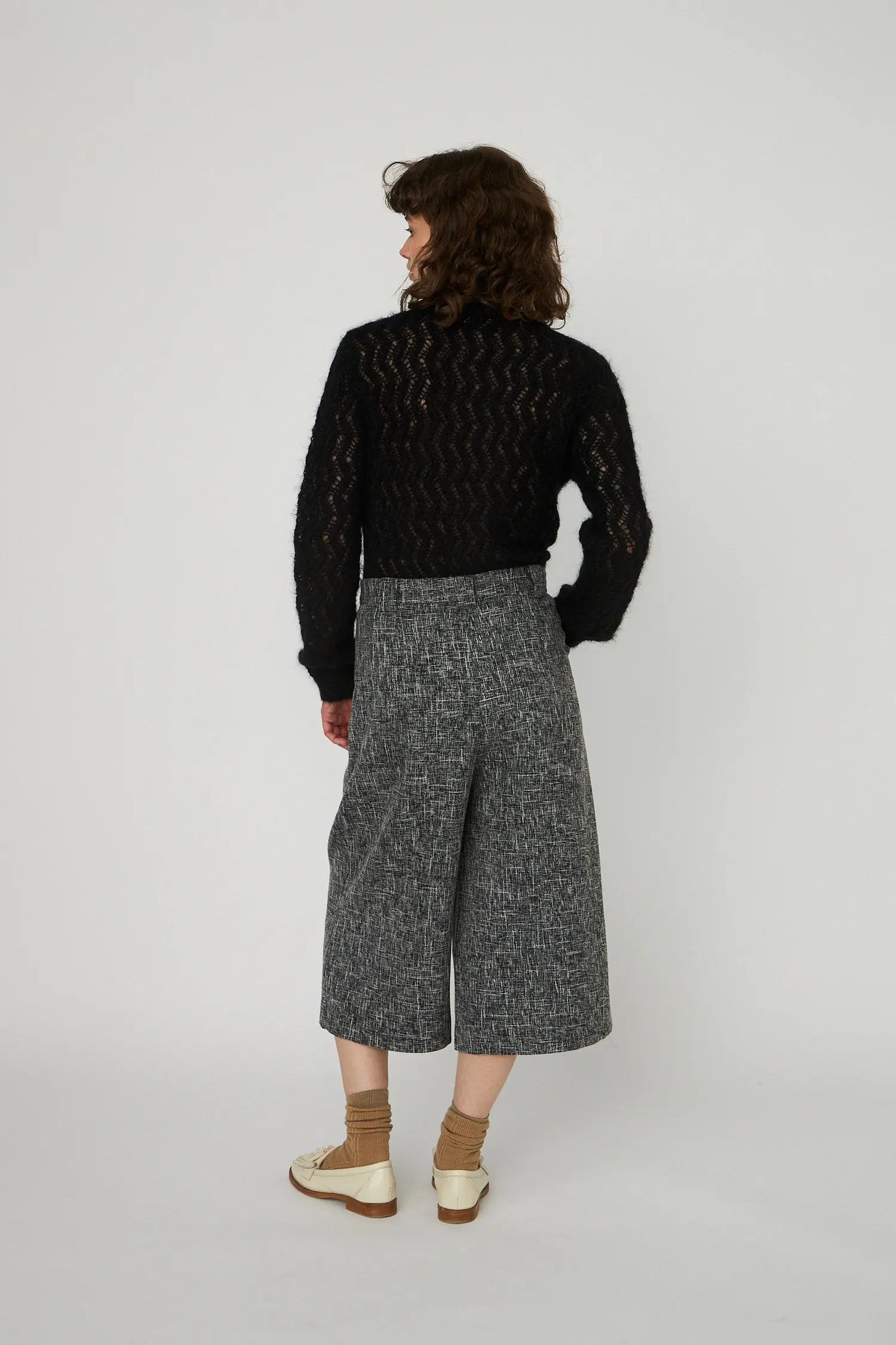 Stella Nova Salt and Pepper Cropped Low-Waist Pants Pants 921 Flintstone