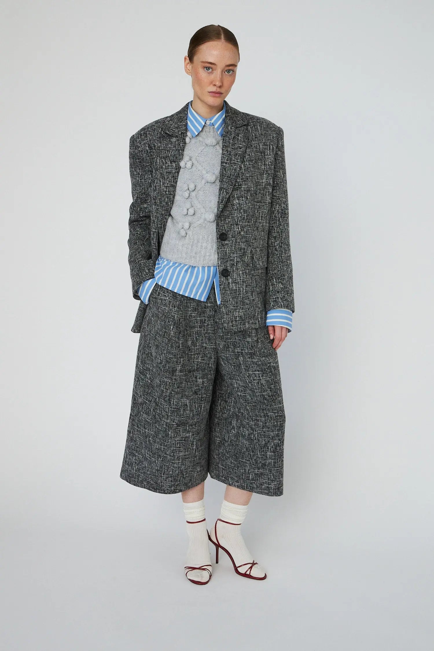 Salt and Pepper Oversized Blazer - Flintstone