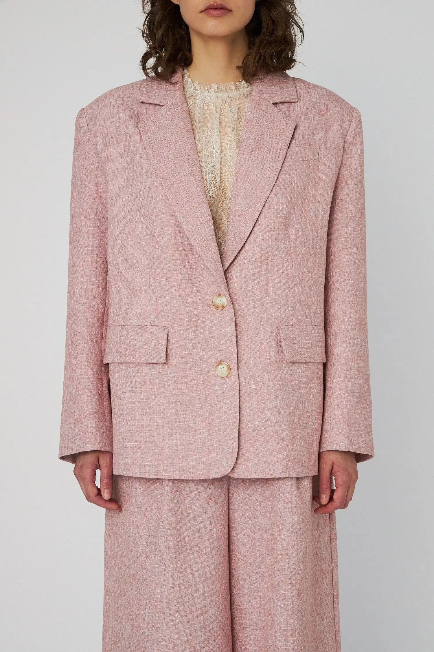Stella Nova Salt and Pepper Oversized Blazer Blazer 601 Pink Powder