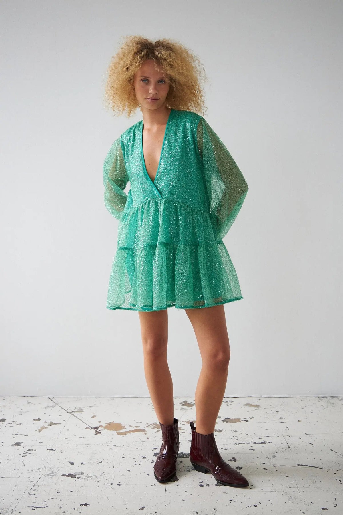bright mint green dress Minty Cool Blossom Dress Teuta Matoshi