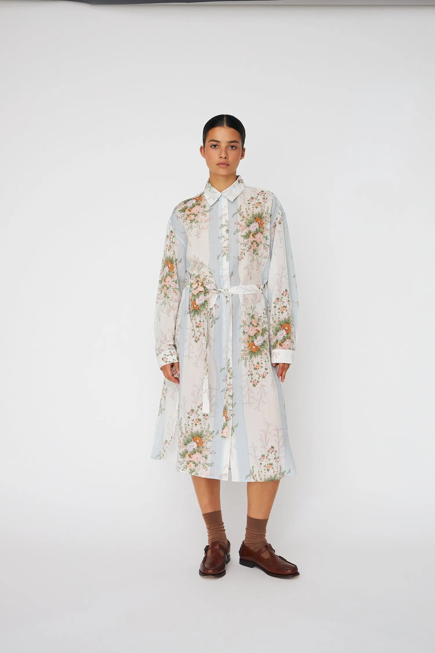 Stella Nova Shirt Dress Dress 462 Creme Multicolour Flowers