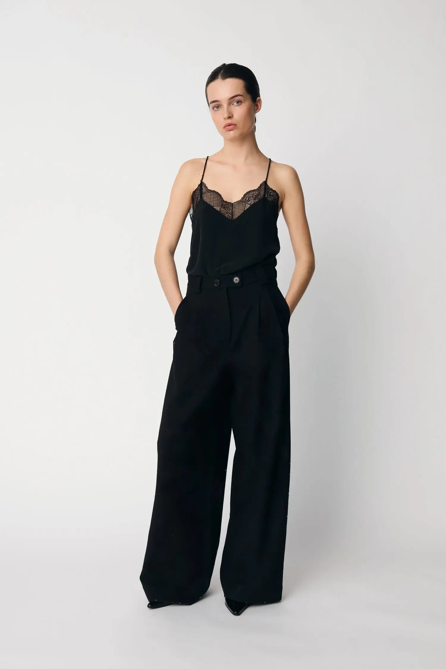 Stella Nova Silk slip top Slip Top 999 Black